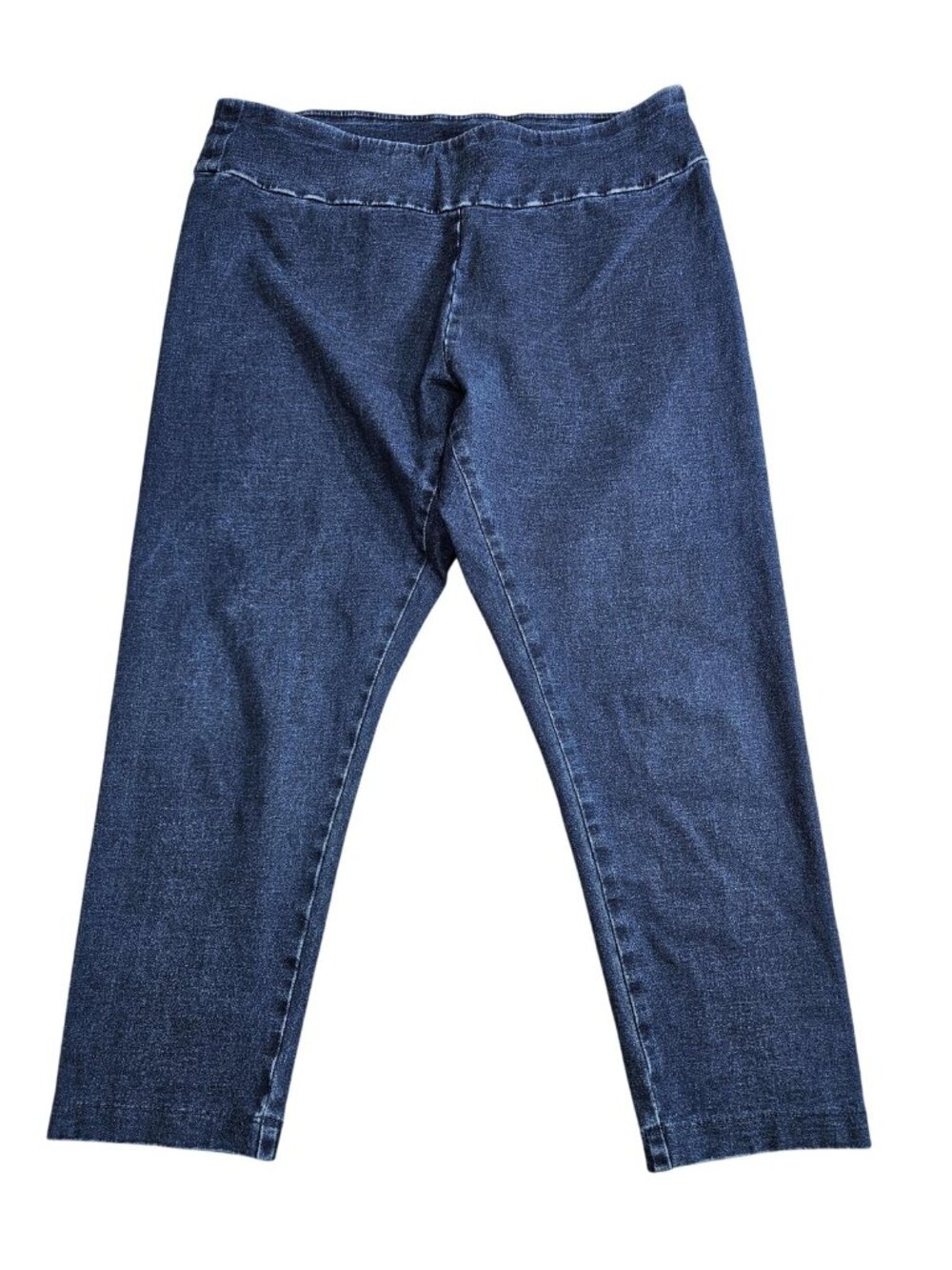 Pure Jill Pants Womens Medium M Blue Indigo Knit Cropped Pull On Stretch Casual